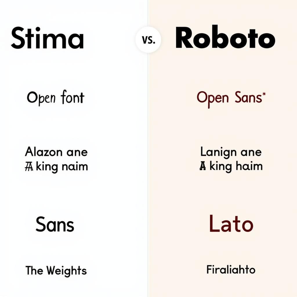 Free Stima Font Alternatives: Roboto, Open Sans, Lato