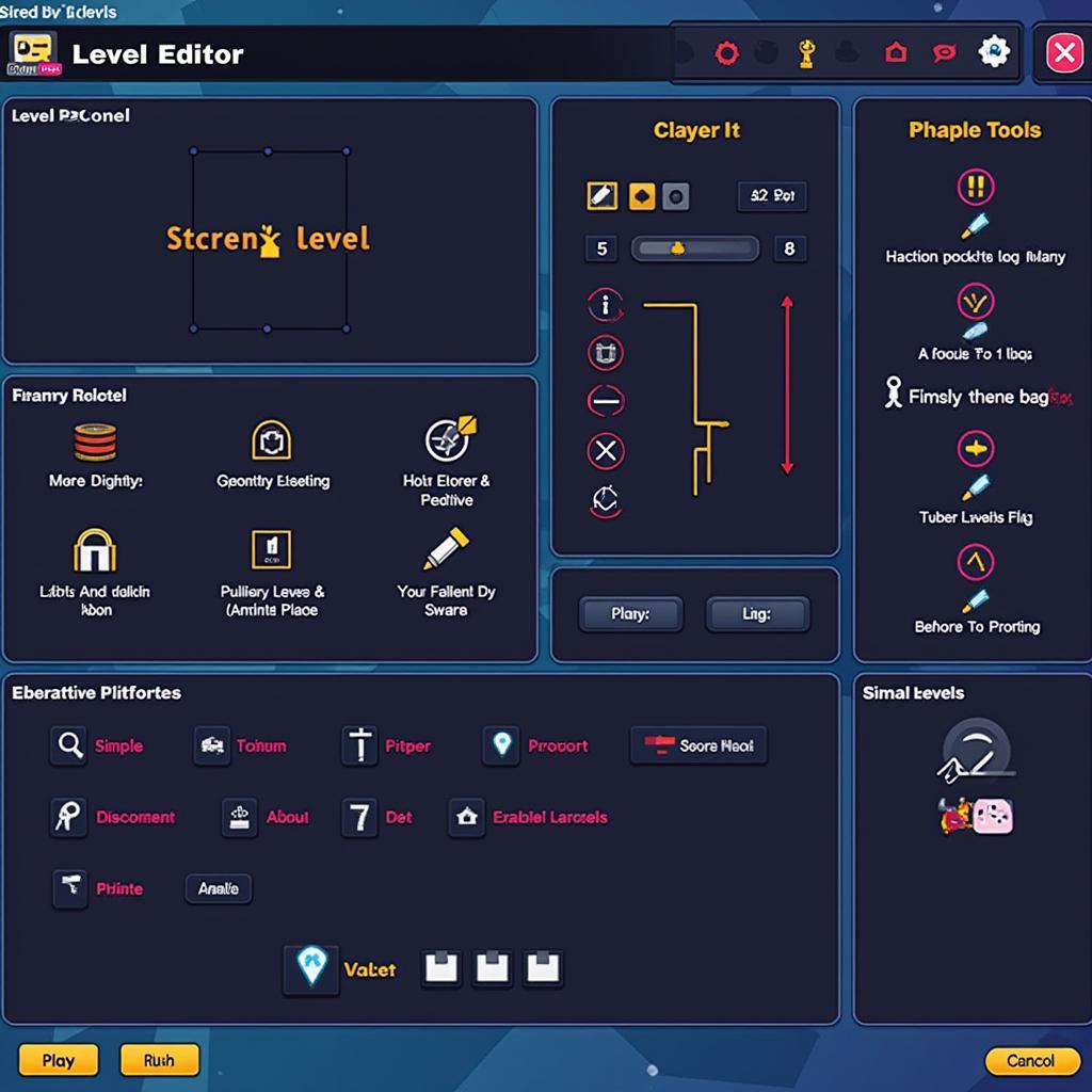 Geometry Dash Deluxe Level Editor Interface