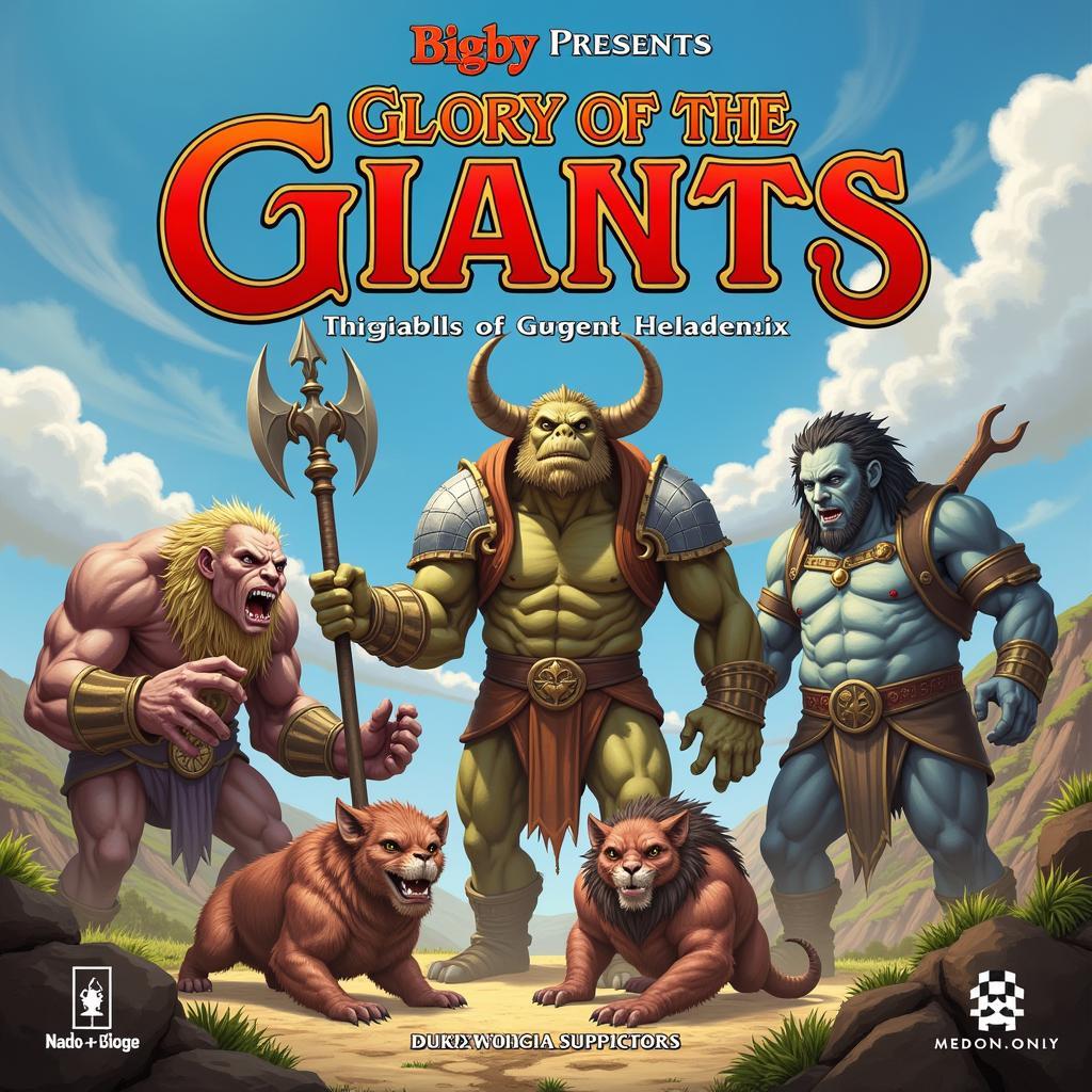 Glory of the Giants Cover Art Depicting Various Giant Kinds