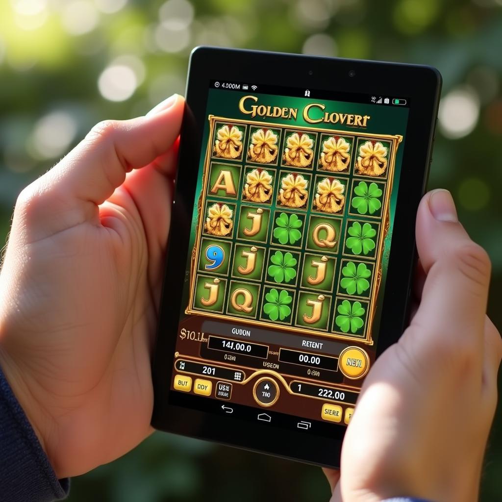 Golden Clover Slots Gameplay on an Android Device