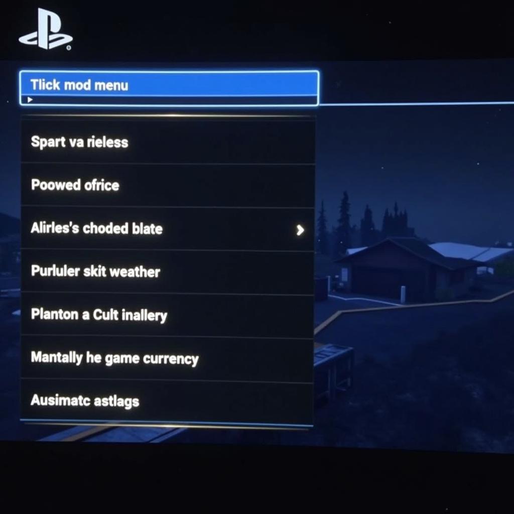 GTA V Online PS4 Mod Menu Interface