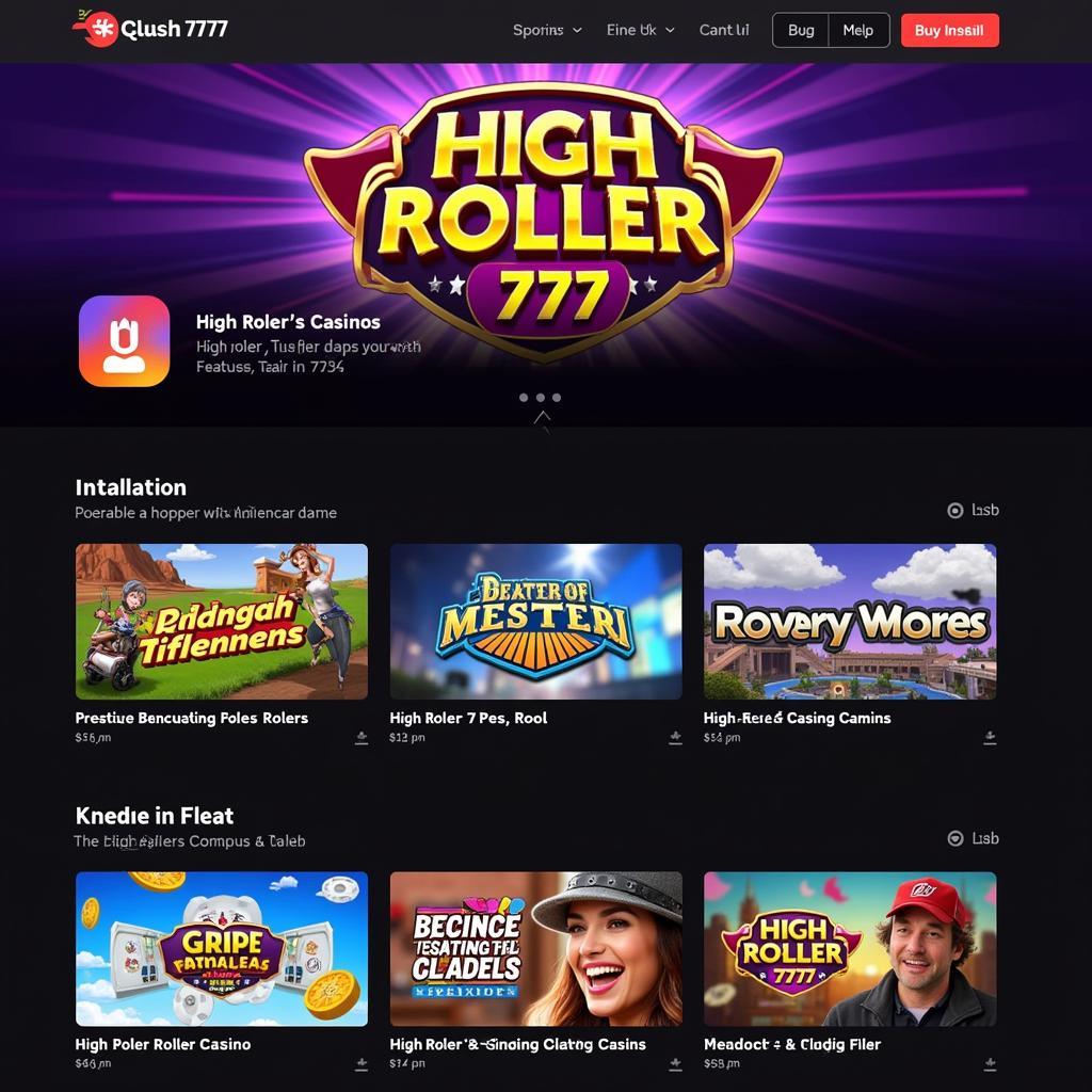 High Roller 777 APK Latest Version Homepage Screenshot