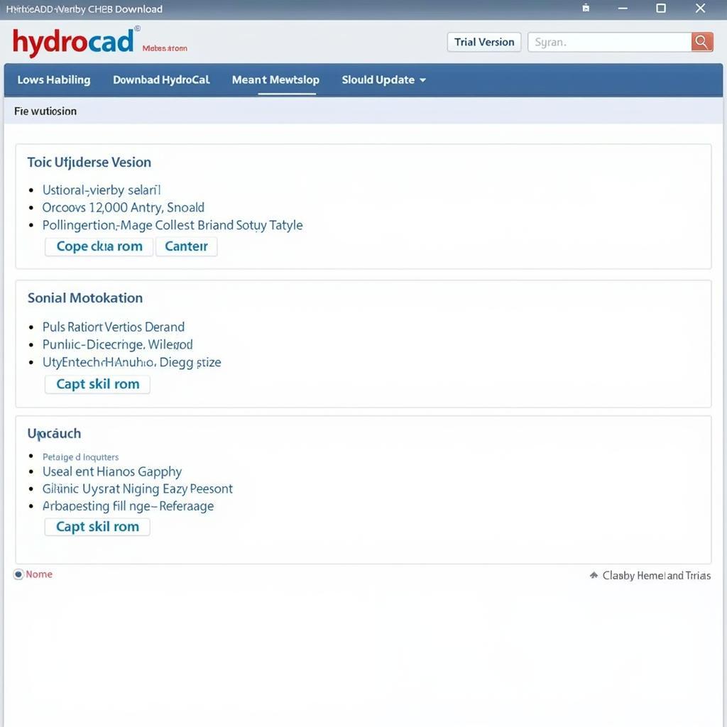 HydroCAD Official Download Page Screenshot