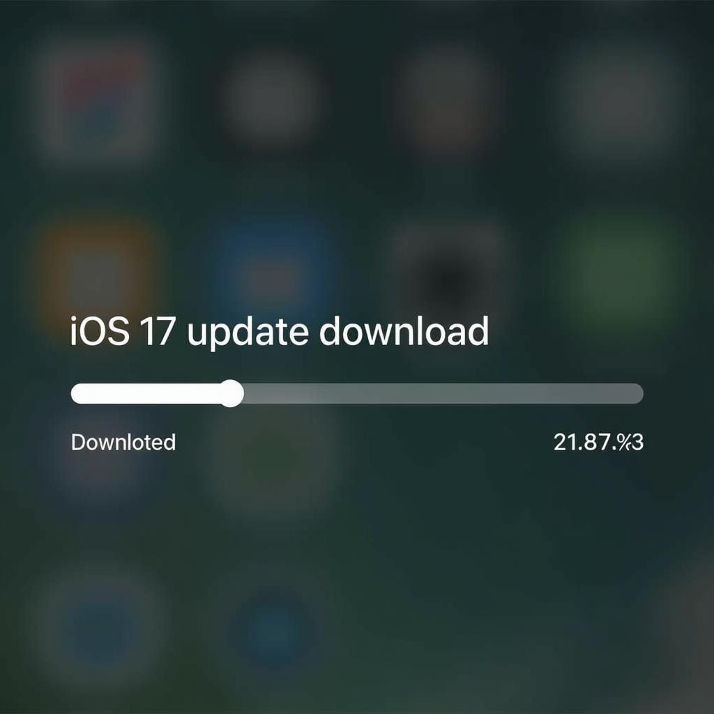 iOS 17 Update Download Progress Screen on an iPhone