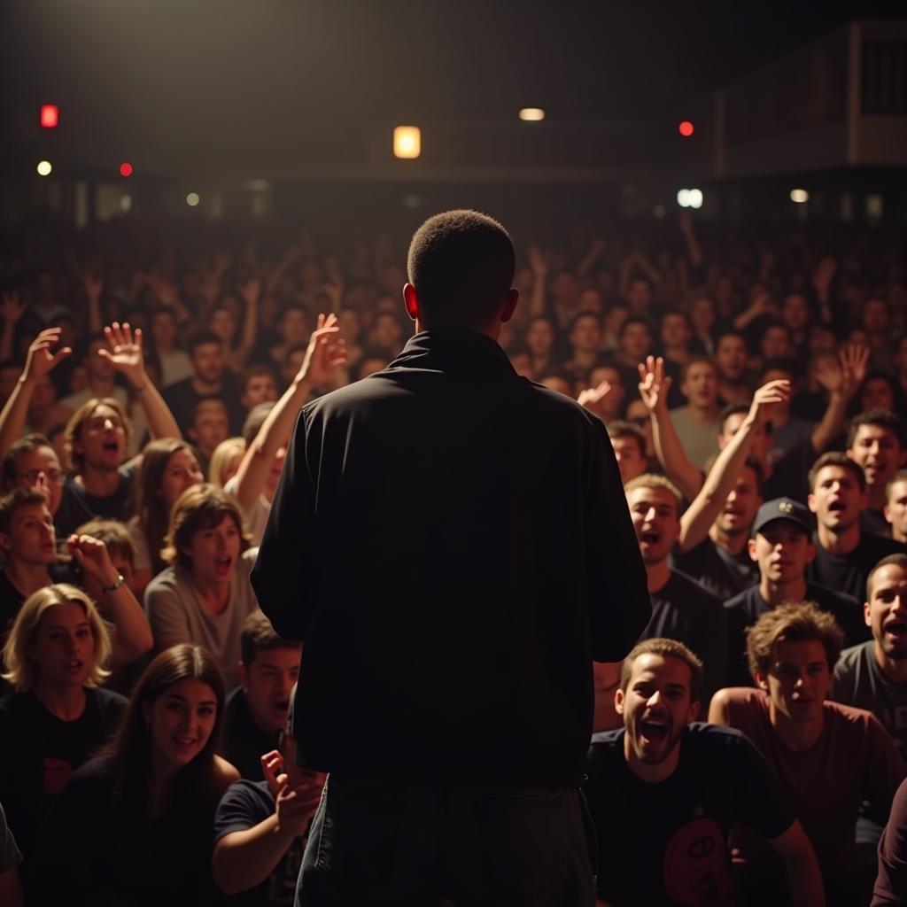 Kendrick Lamar performing "Not Like Us" live on stage