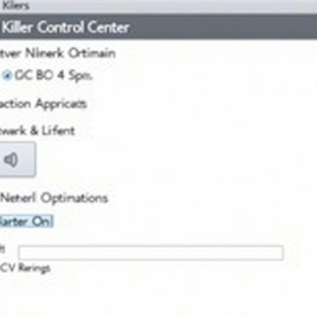 Killer Control Center Optimization Settings