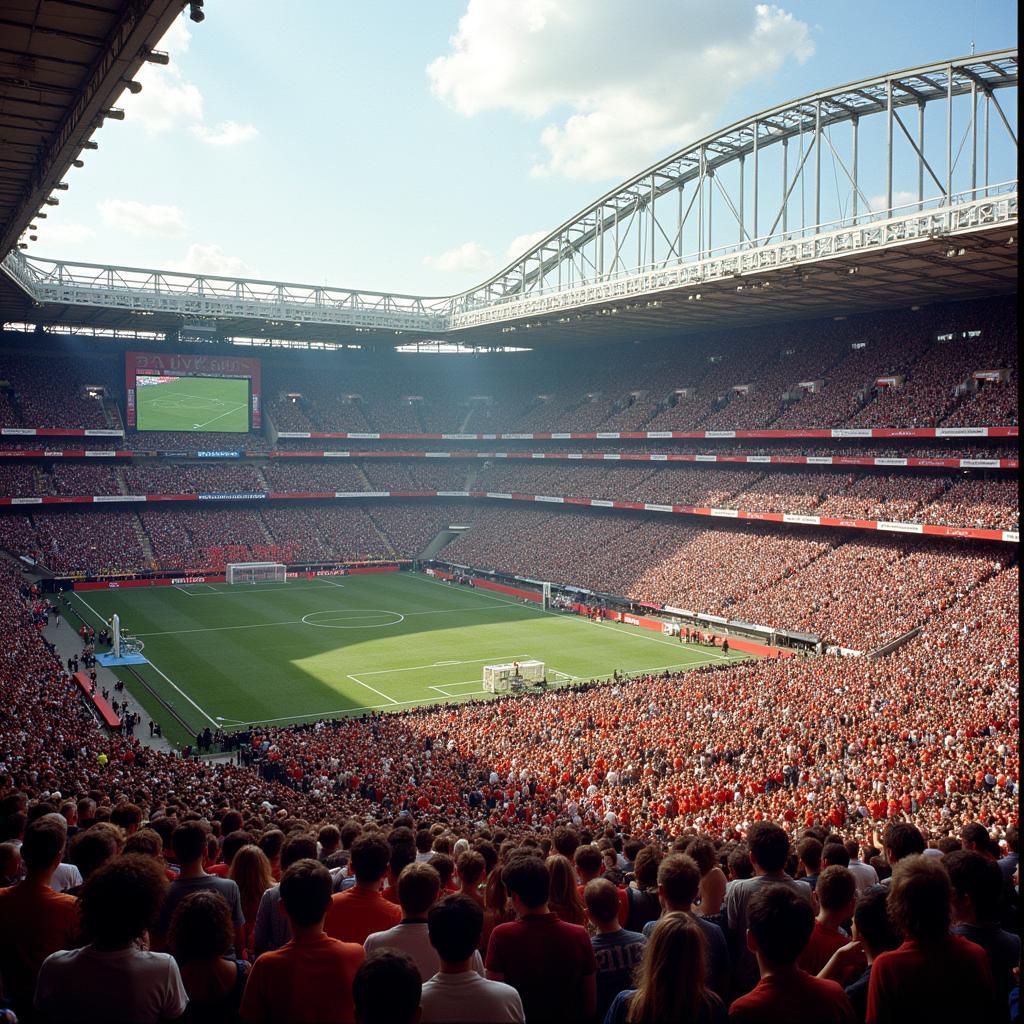 Live Aid 1985 Crowd at Wembley Stadium