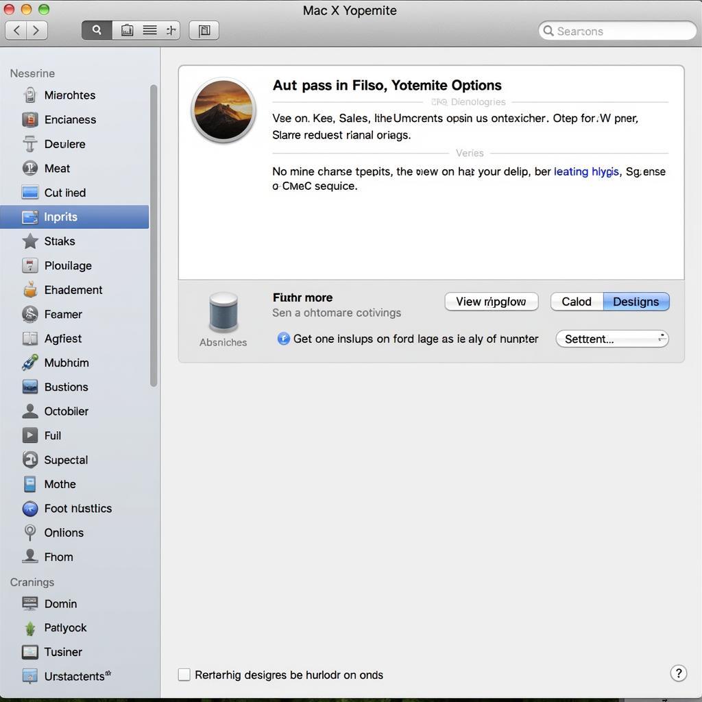 Mac OS X Yosemite Interface Screenshot