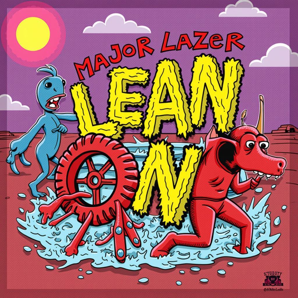 Major Lazer's "Lean On" album art showcasing the vibrant and distinctive visual style associated with the song.