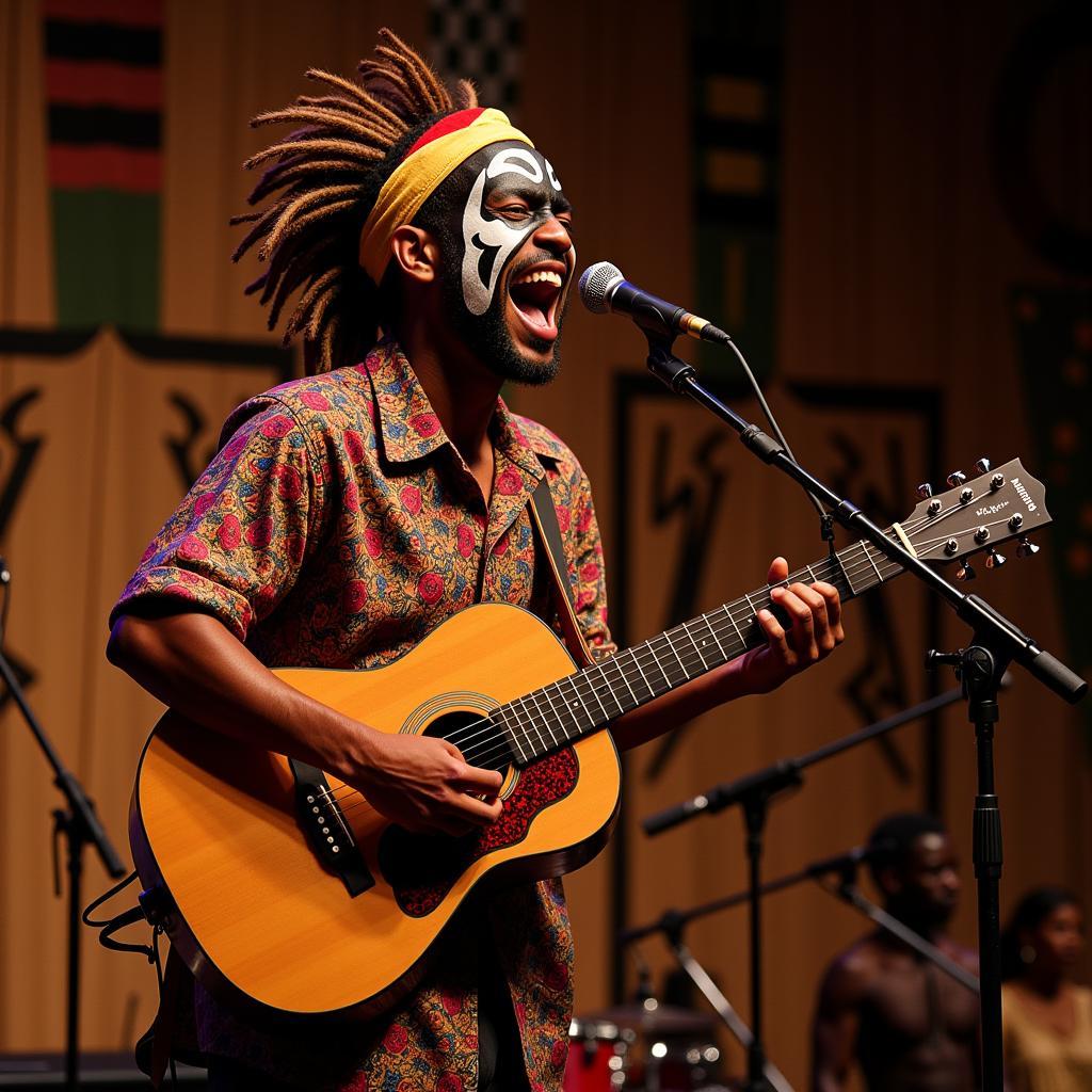 Maskandi guitarist performing live