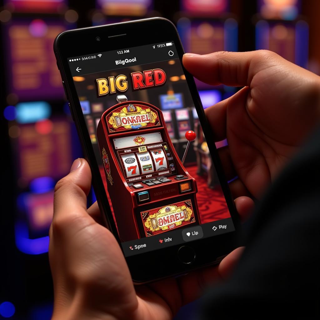 Mobile Device Playing Big Red Instant Play