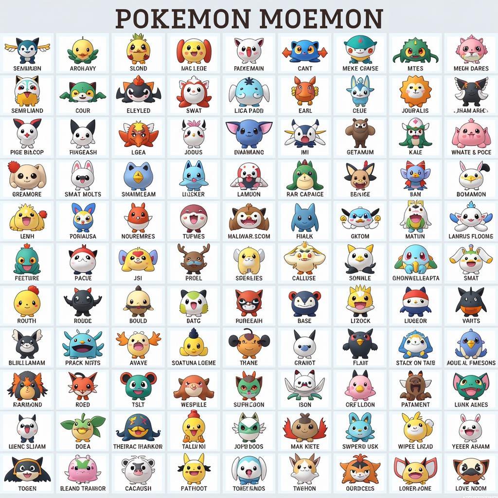 Moemon Emerald Character Roster