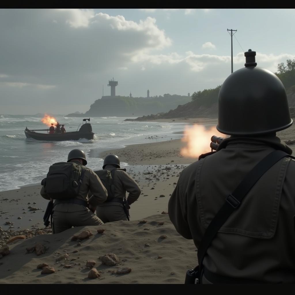 Medal of Honor Allied Assault Normandy Landing Scene