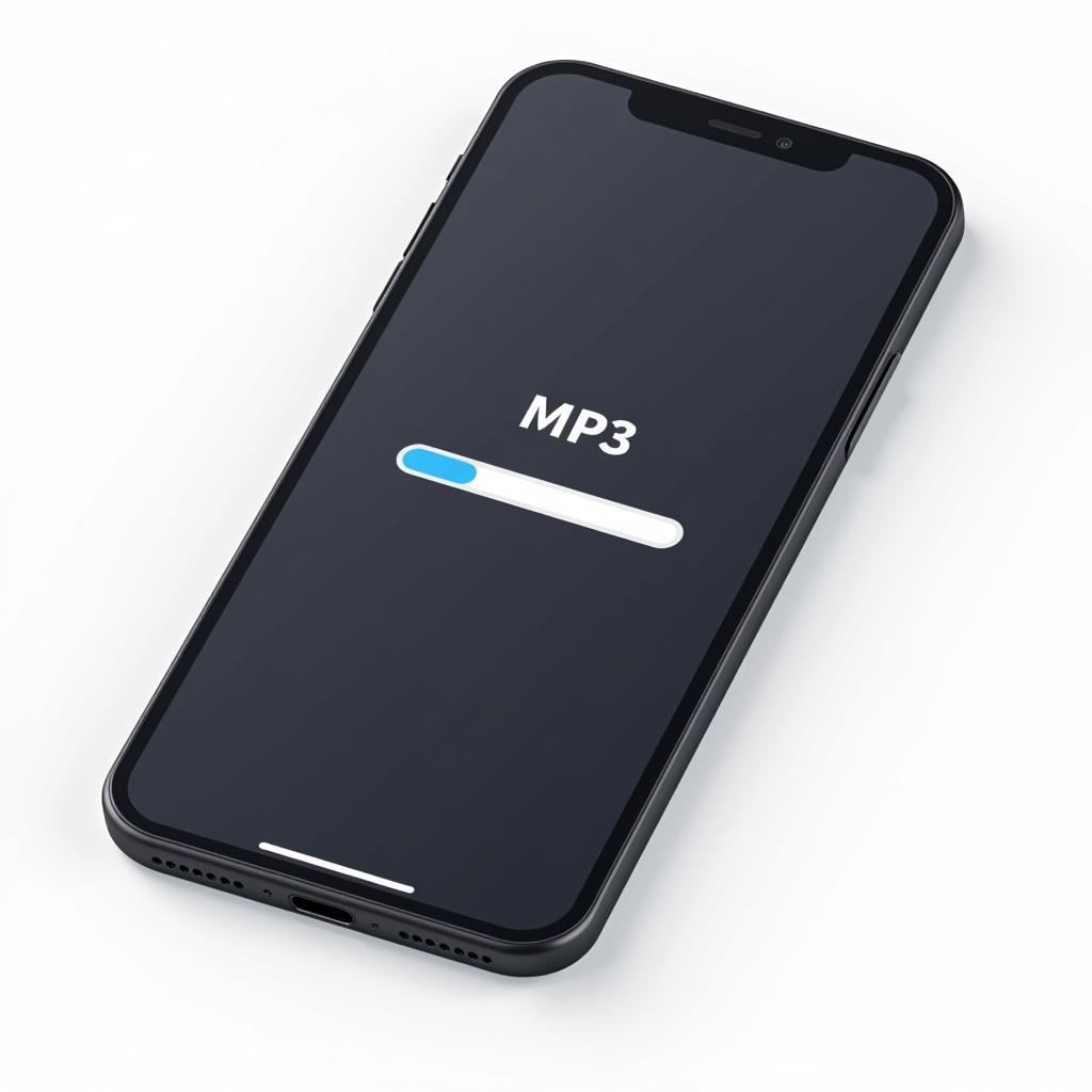 Downloading an MP3 file on a smartphone