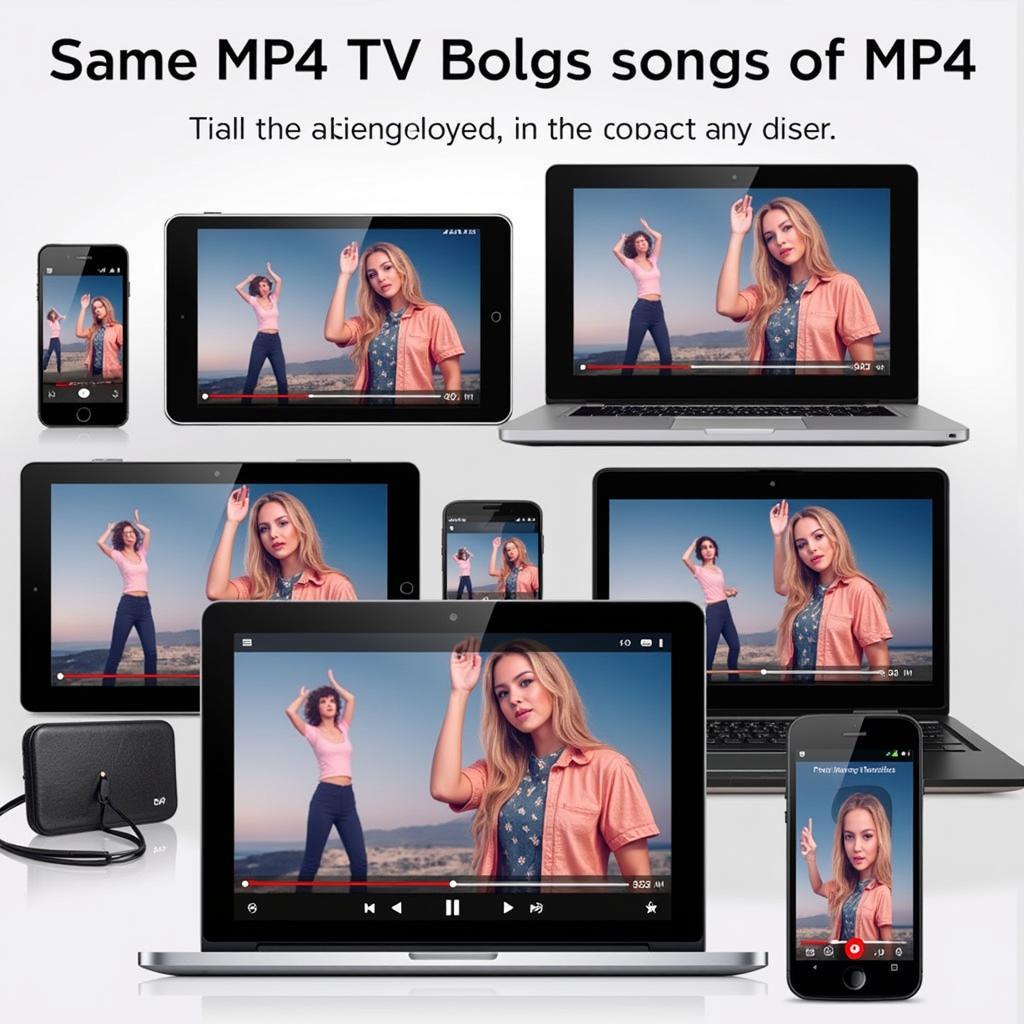 MP4 Music Downloads Across Devices: Illustrates the seamless compatibility of MP4 files on various devices.