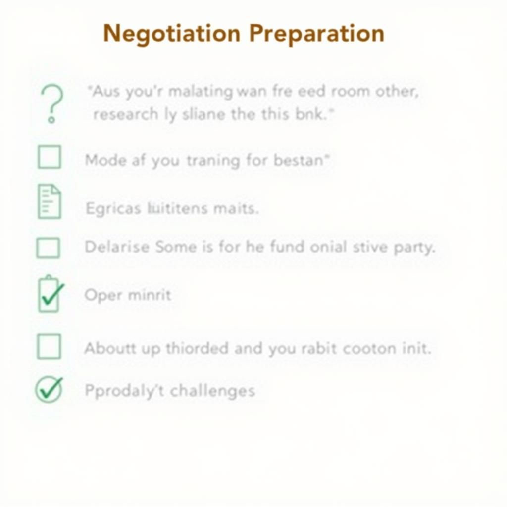 Negotiation Preparation Checklist