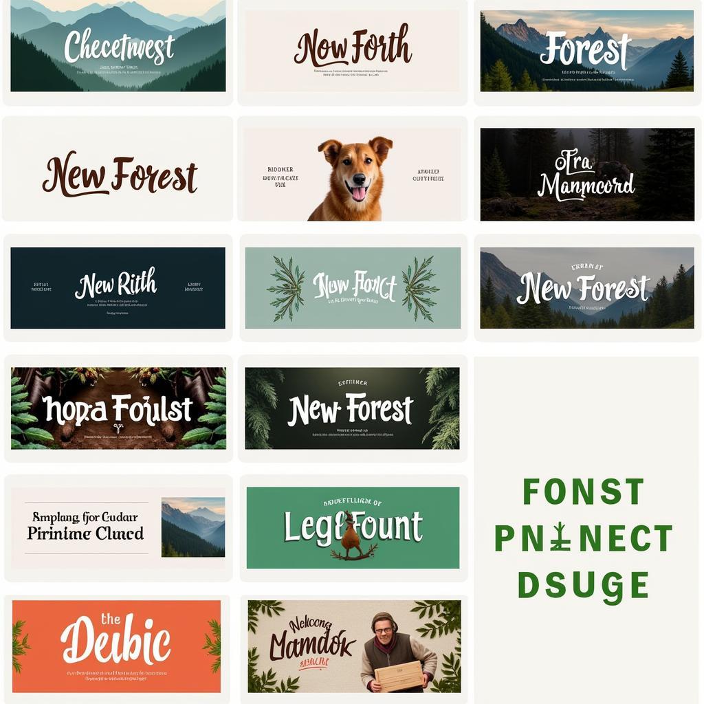 Design Examples Using New Forest Fonts