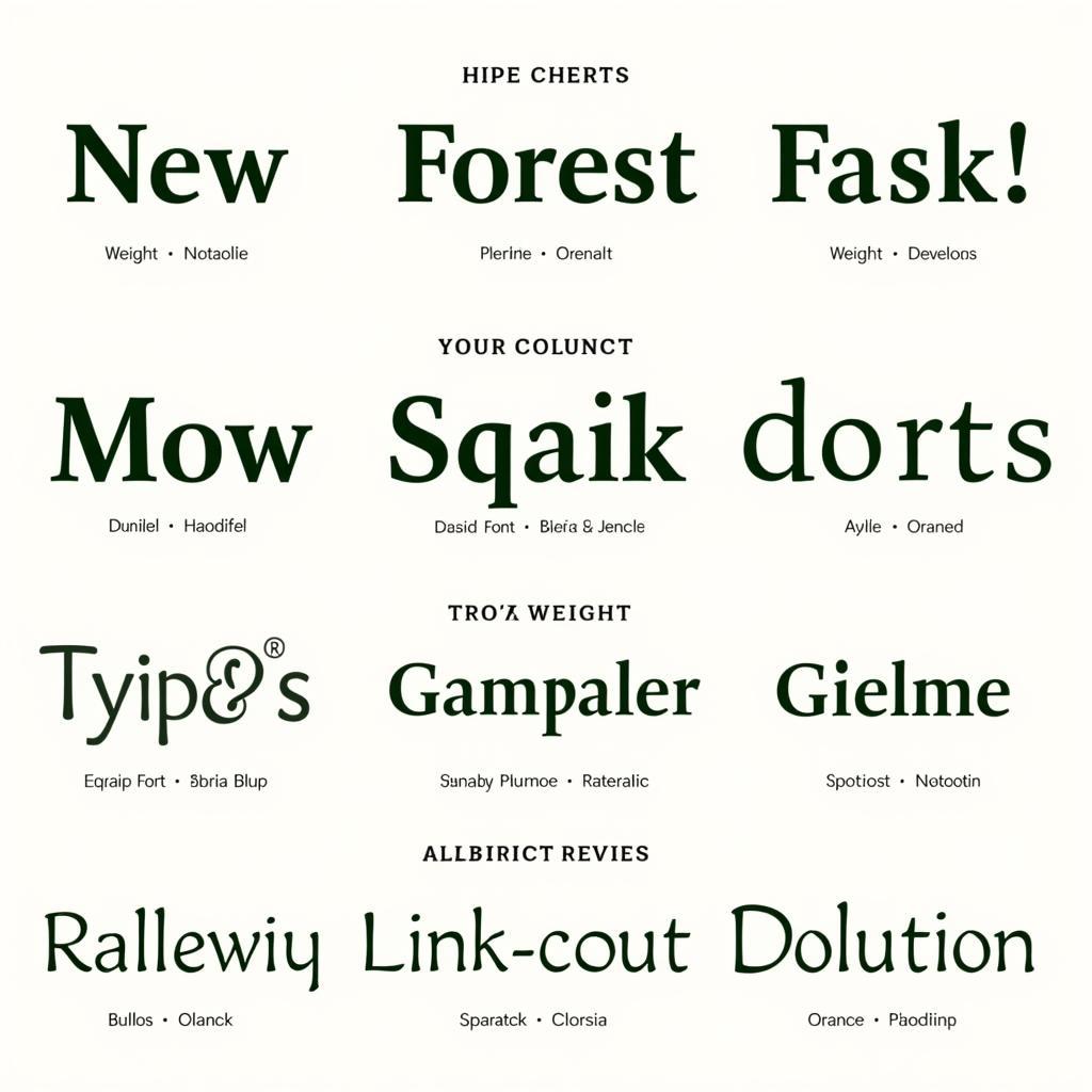 Examples of New Forest Inspired Fonts