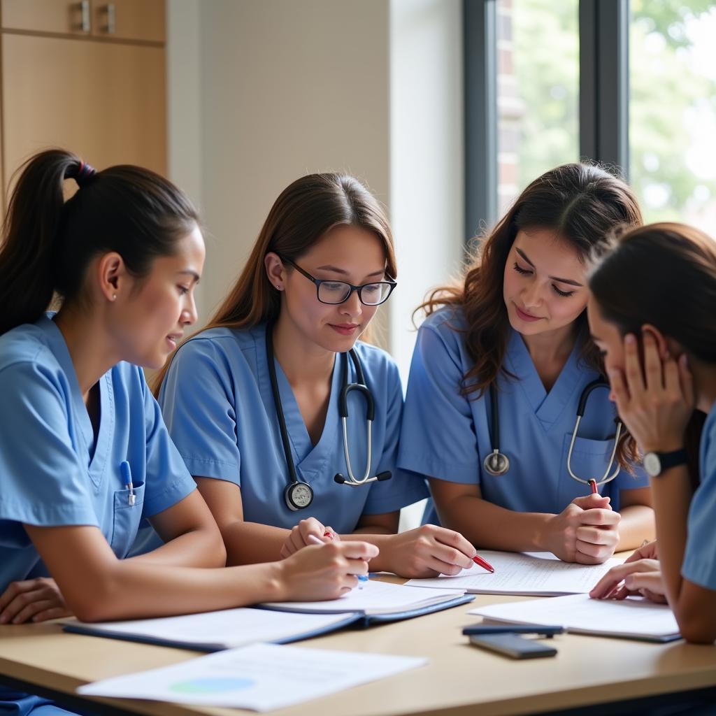 Nursing Students Collaborating in a Study Group