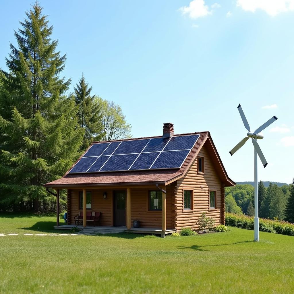 Off-Grid Power Generation with Solar Panels and Wind Turbine