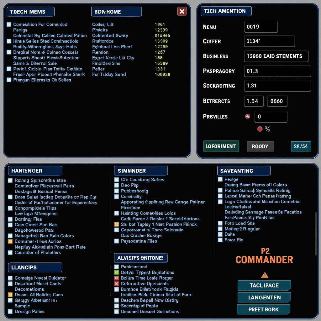 P2 Commander Game Interface