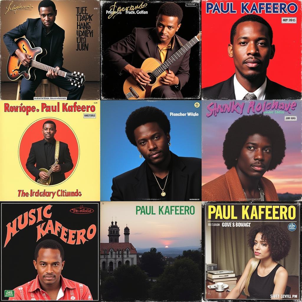 A collection of Paul Kafeero album covers