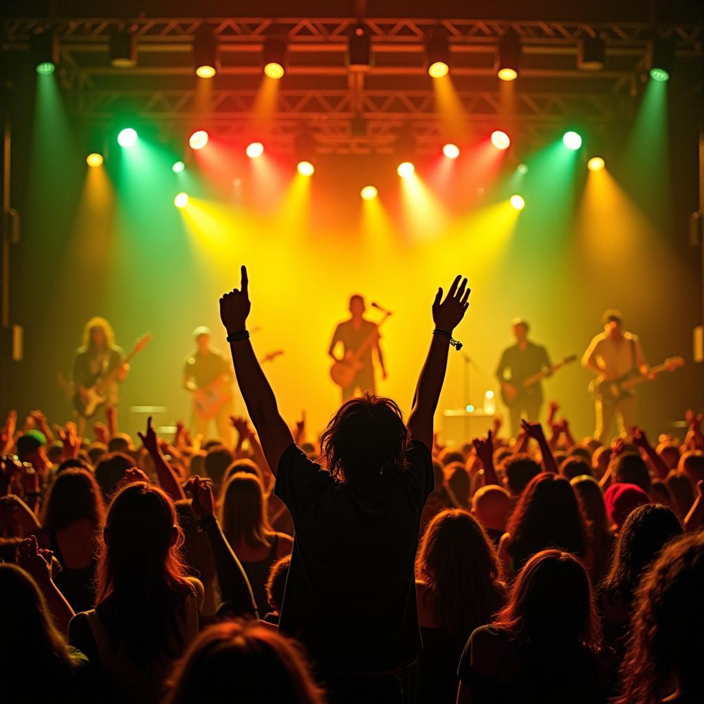 Crowd Enjoying a Bob Marley Concert