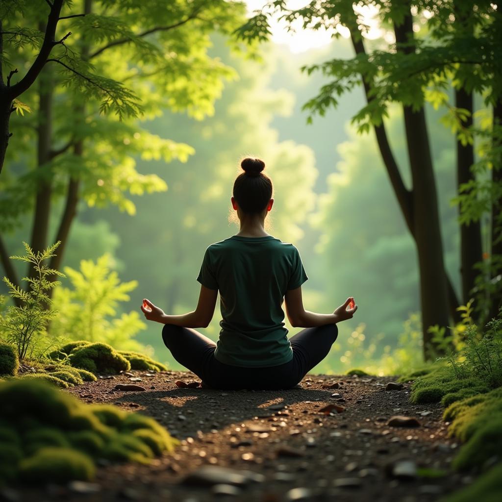 Person Meditating in a Peaceful Setting