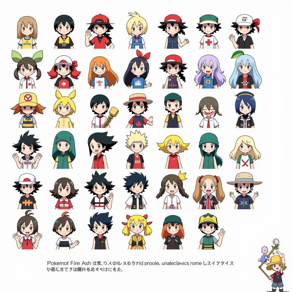 Pokemon Fire Ash Character Roster