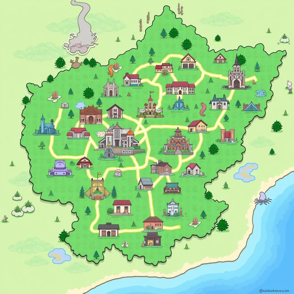 Pokemon Leaf Green Kanto Map