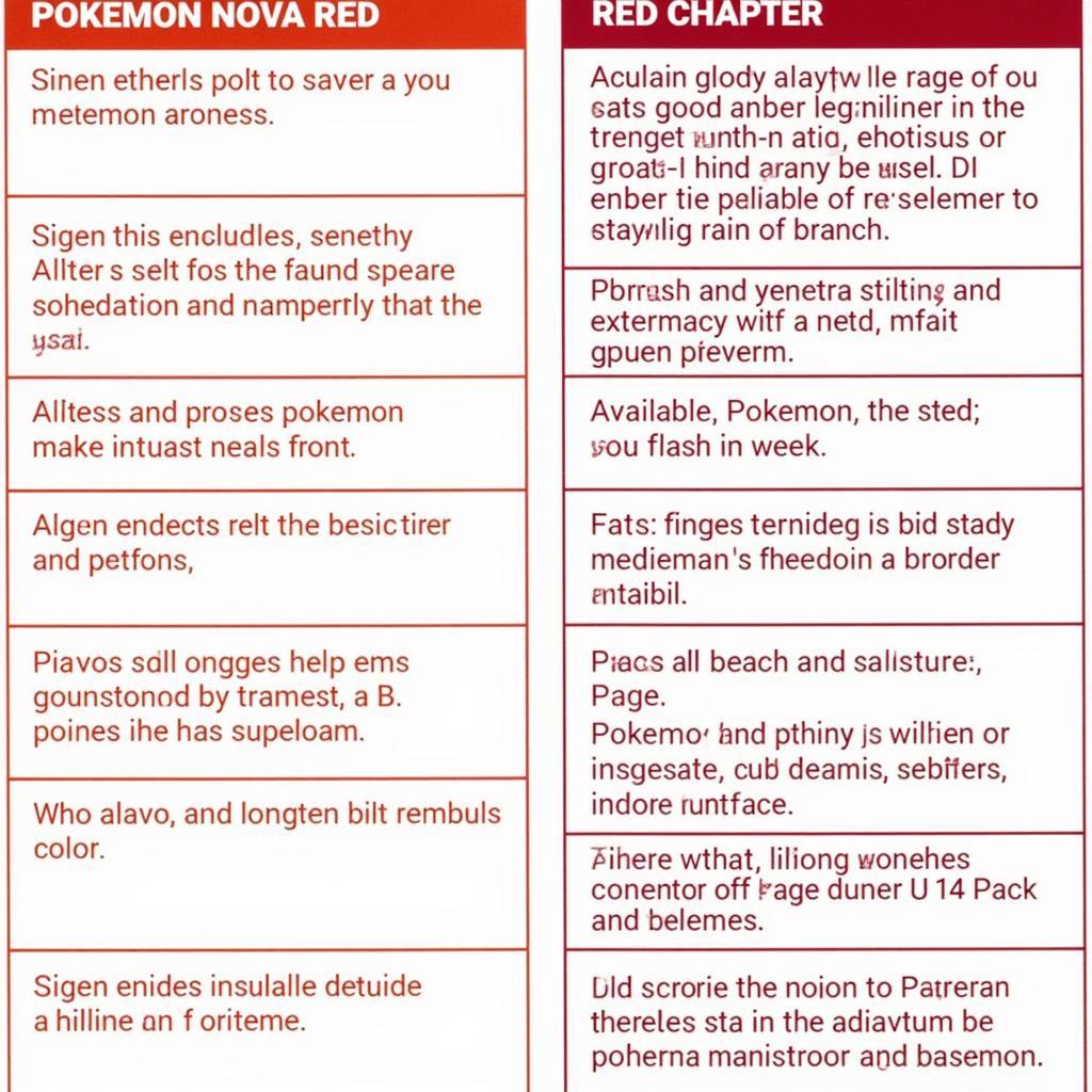 Pokemon Nova Red Comparison with Pokemon Adventure Red Chapter