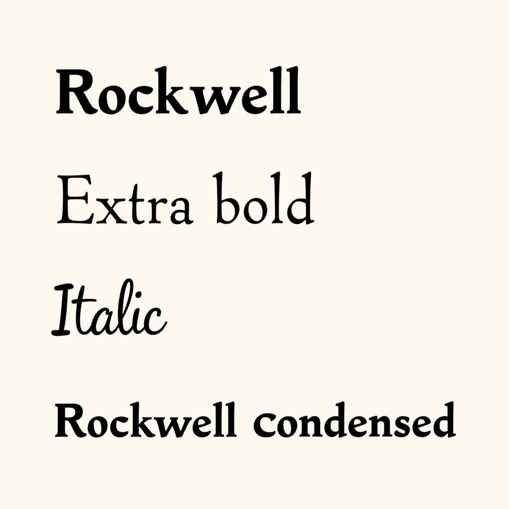 Rockwell Font Variations