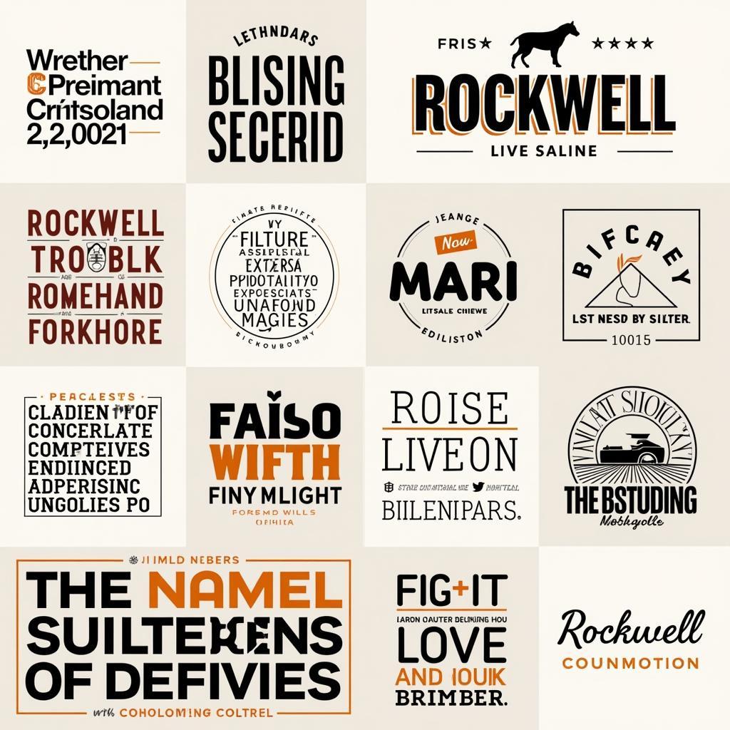 Rockwell Typeface Examples