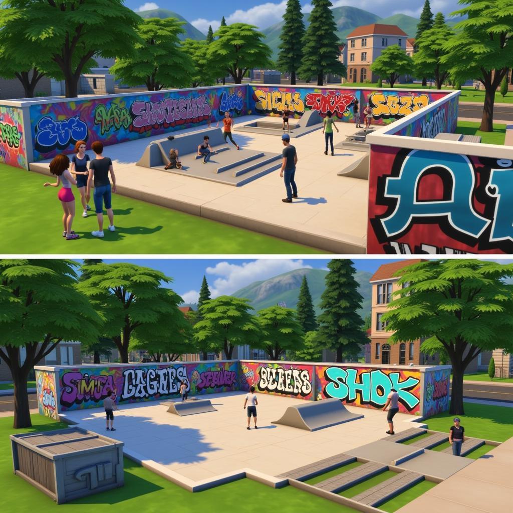 Sims 4 Graffiti Art in Community Lots