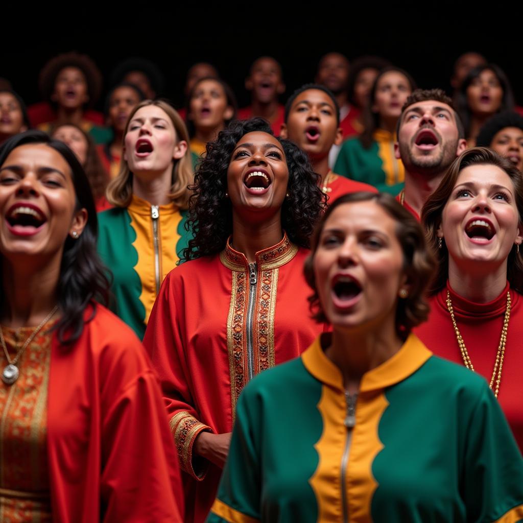 South African Gospel Choir Singing Energetically