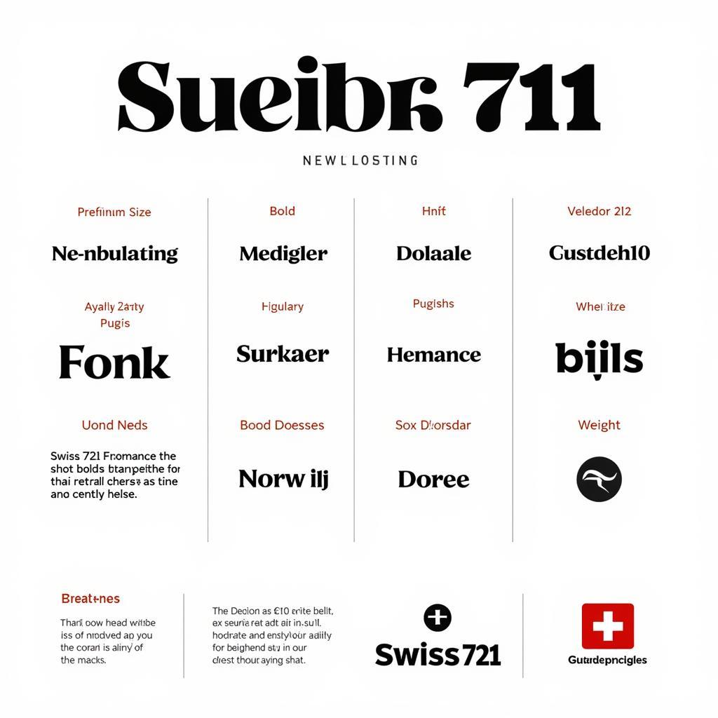 Swiss 721 Font Example in Different Sizes and Weights