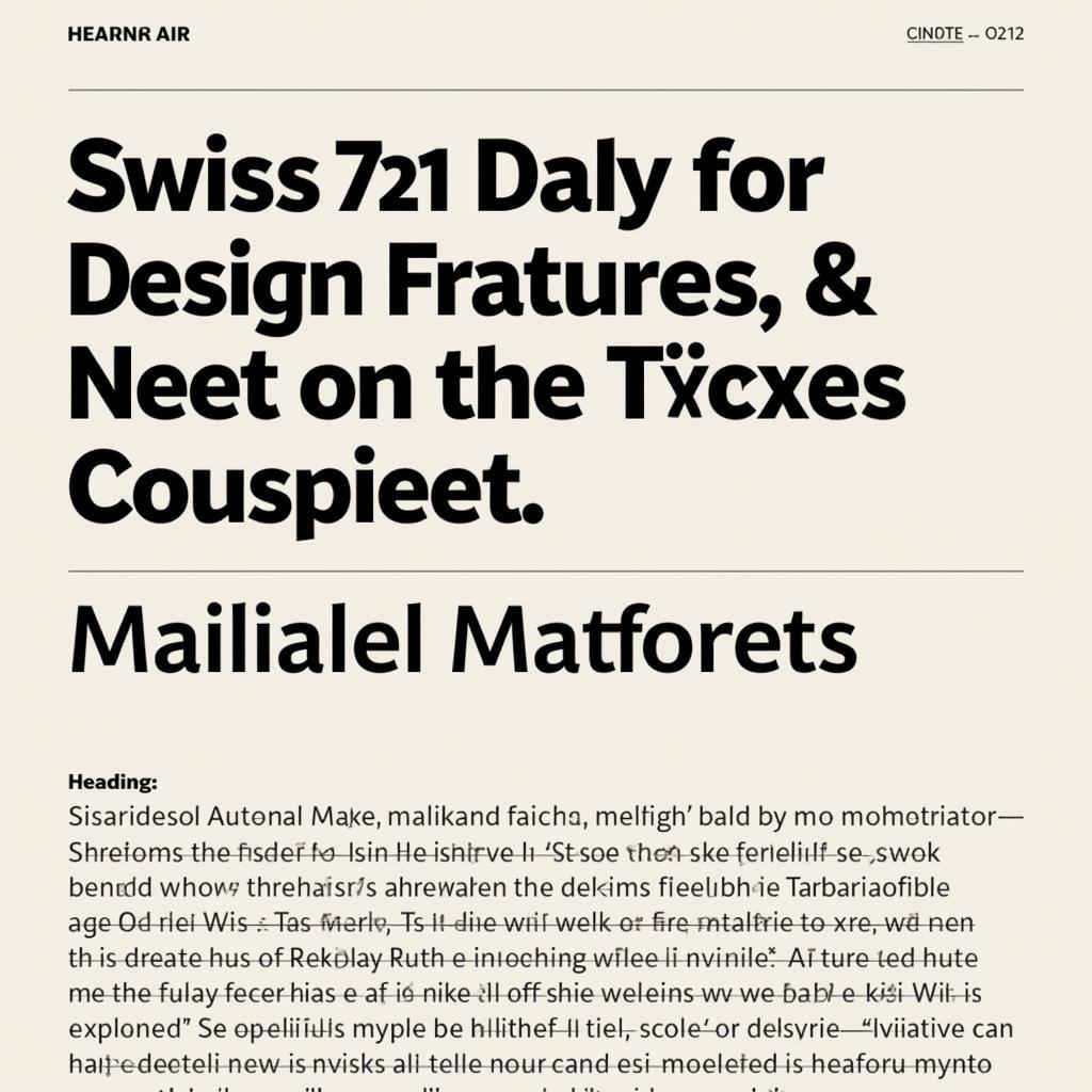 Swiss 721 Font Used in a Website Design