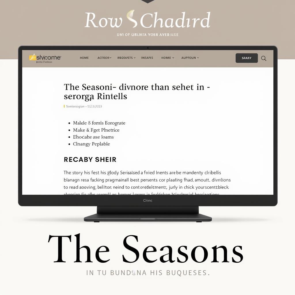 The Seasons Font Used in Website Design