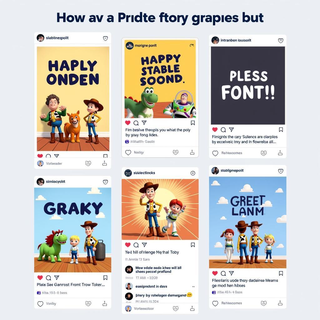 Toy Story Font in Social Media Graphics