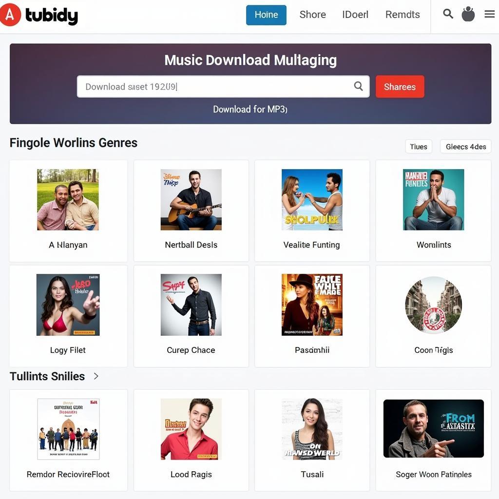 Tubidy MP3 Download Interface and Music Genres