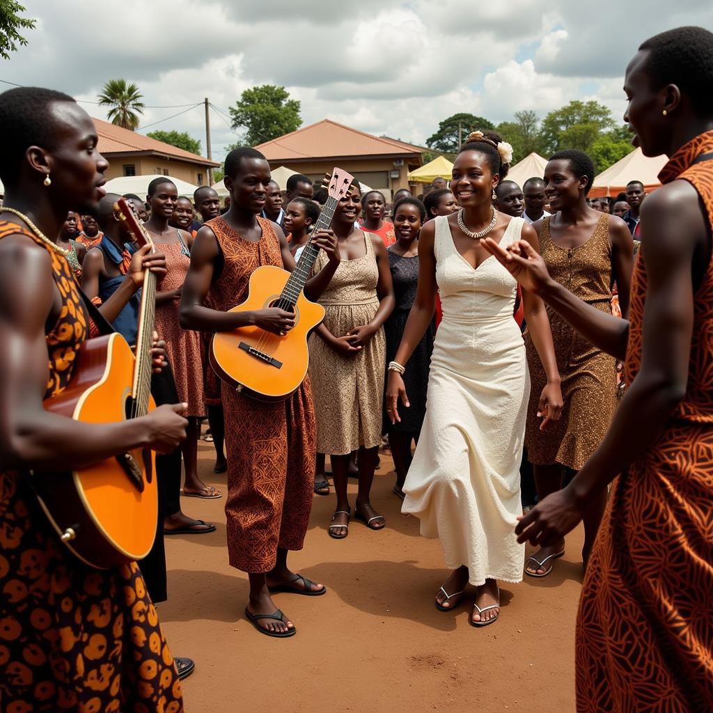 Ugandan wedding celebration with music