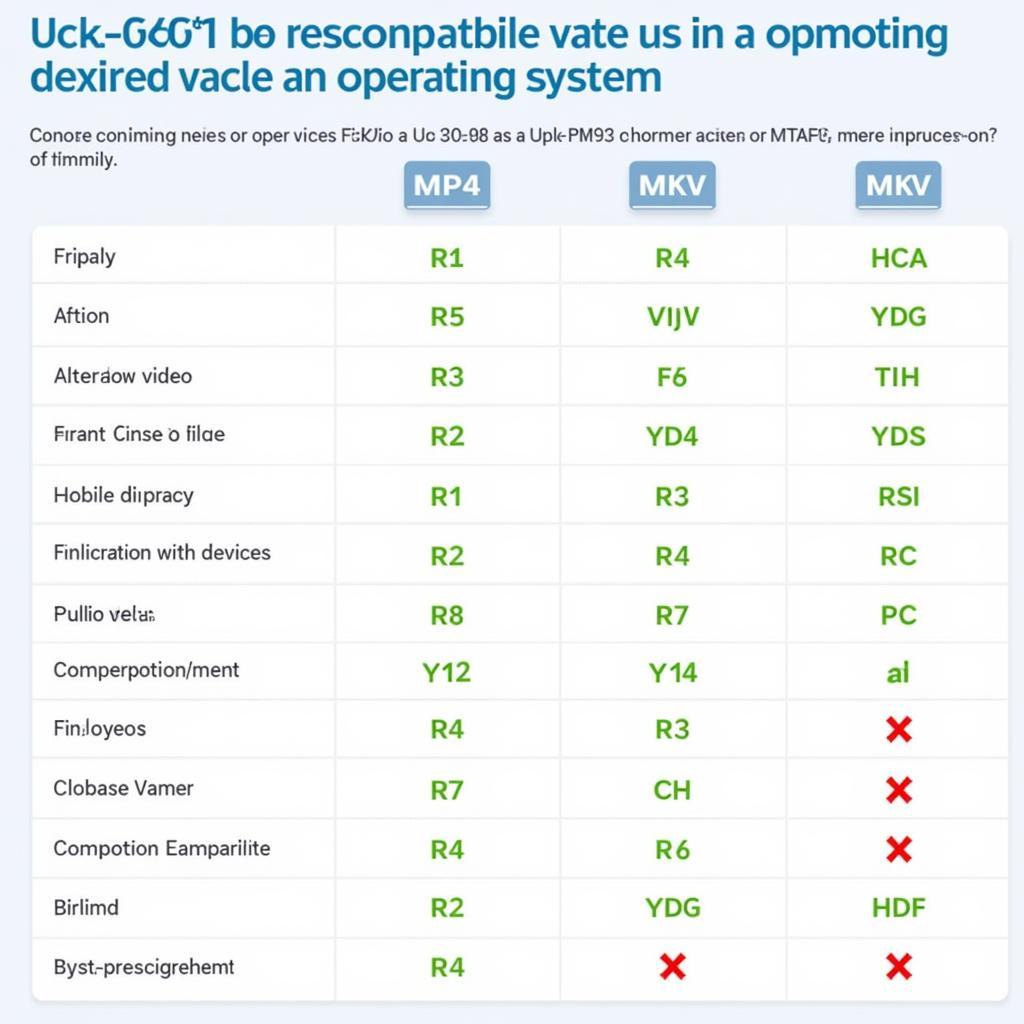 Video Format Compatibility Chart