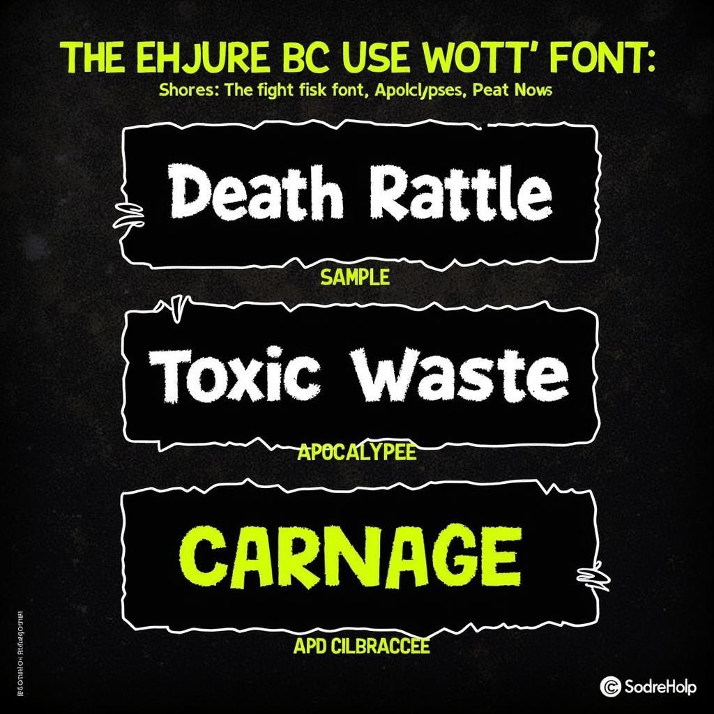 Zombie Punks Font Alternatives: Death Rattle, Toxic Waste, Carnage