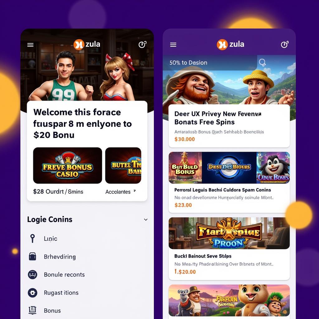 Zula Casino Mobile Bonus Offers Screenshot