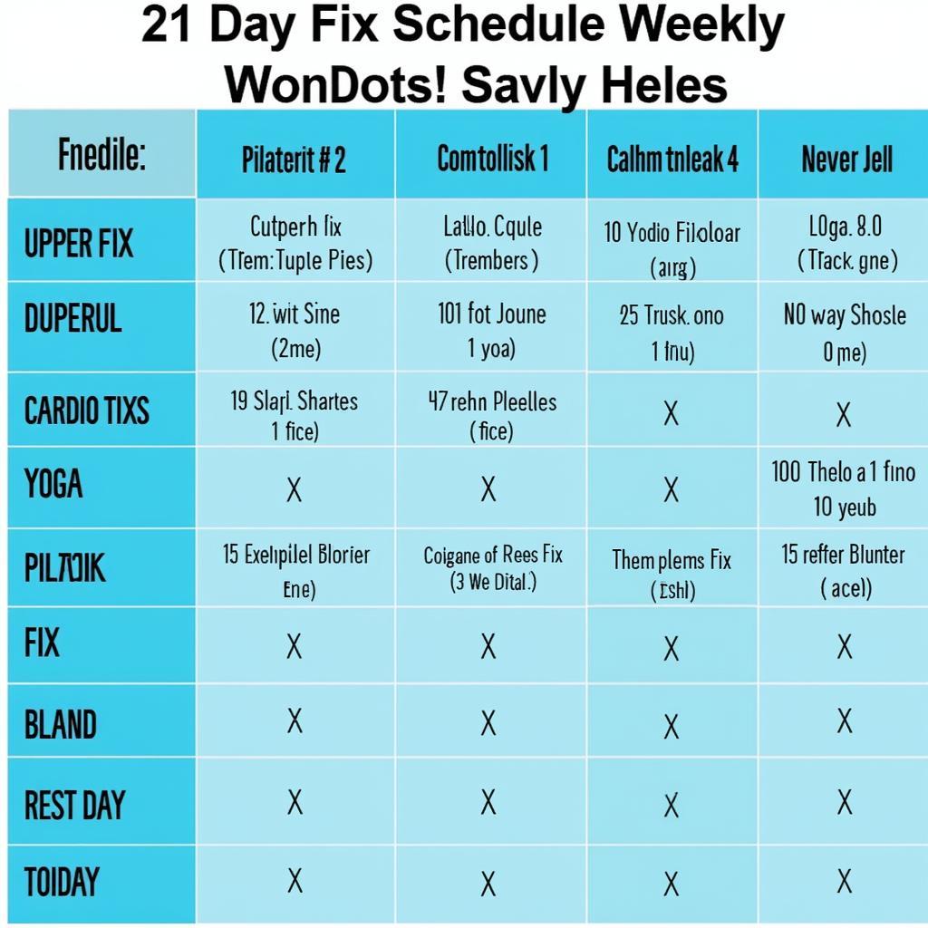 21 Day Fix Workout Schedule