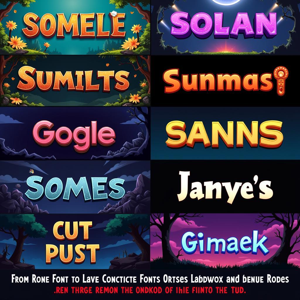 Examples of Fonts in Android Games