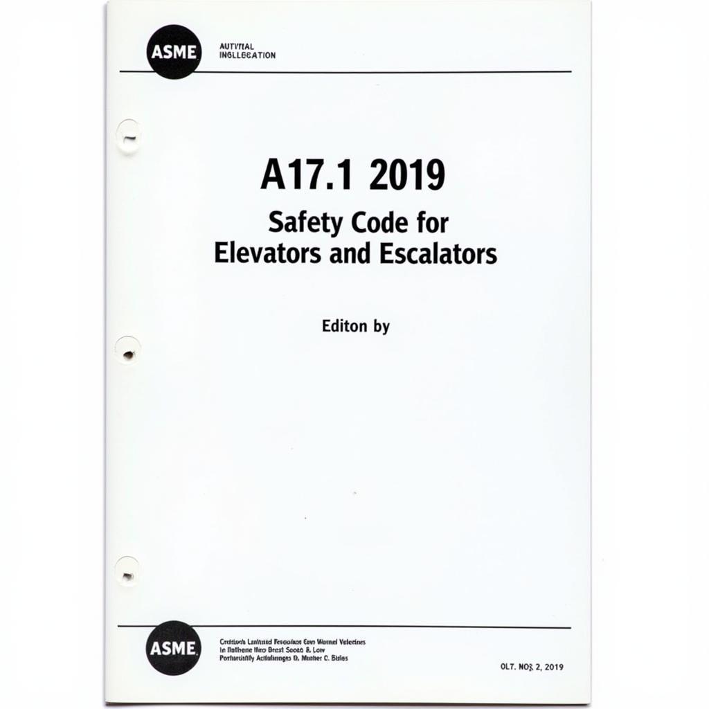 ASME A17.1 2019 Safety Code Cover Image