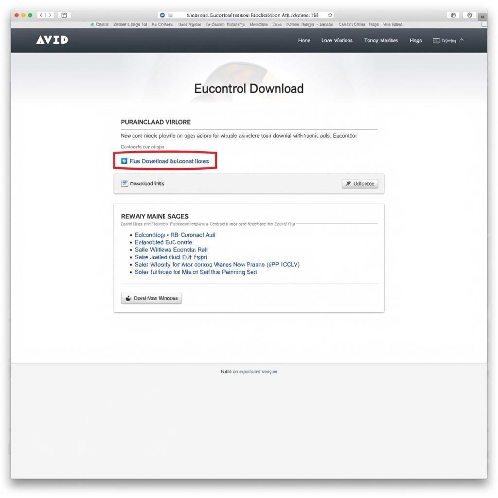 Avid Website Eucontrol Download Page