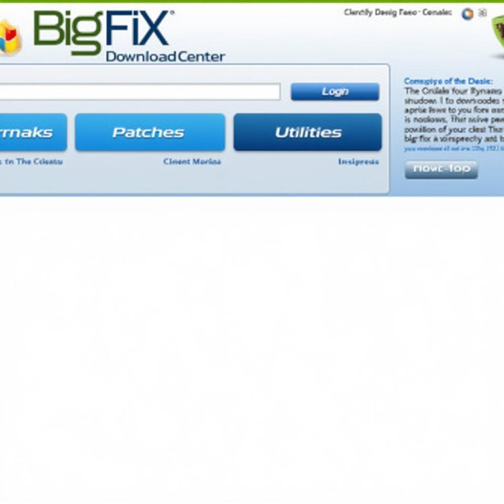 Navigating the BigFix Download Center Interface