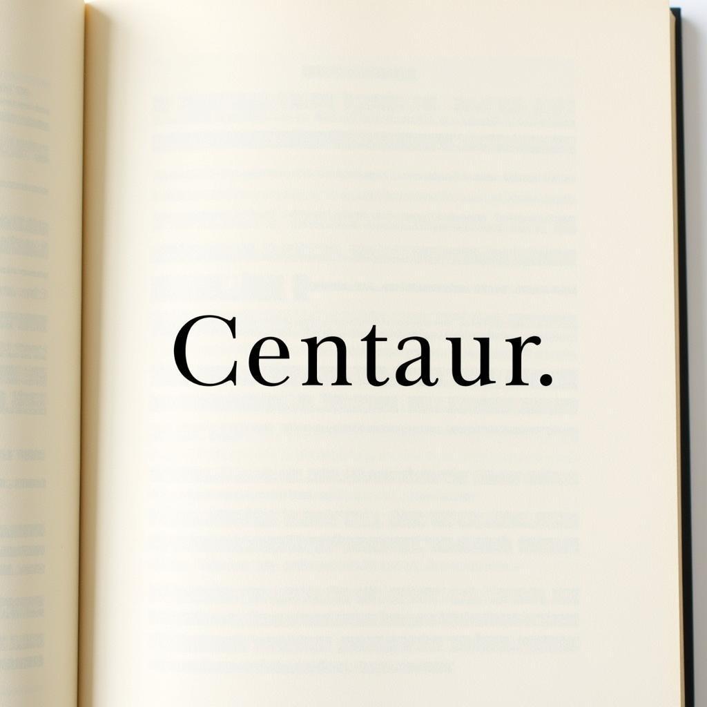 Example of Centaur typeface usage in a book design